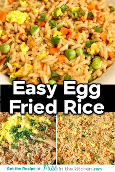 easy egg fried rice with peas and carrots