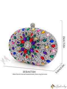 Bird in Bag - High-End Stylish Rhinestone Vintage Box-Shaped Clutch Evening Bag Multicolor Rhinestone Evening Bag For Events, Multicolor Rhinestone Evening Bag For Party, Multicolor Rhinestone Clutch As Gift, Multicolor Rectangular Evening Bag With Rhinestones, Multicolor Rhinestone Clutch For Gift, Multicolor Rhinestone Rectangular Evening Bag, Elegant Multicolor Rhinestone Bags, Elegant Multicolor Clutch With Rhinestones, Multicolor Rectangular Clutch With Rhinestones