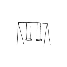 a drawing of a swing set with two swings attached to the top and bottom bars