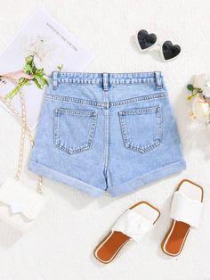 Details:Button \nDetails:Pocket \nFit Type:Regular Fit \nDetails:Zipper \nClosure Type:Zipper Fly \nColor:Light Wash \nPattern Type:Plain \nType:Straight Leg \nWaist Line:Natural \nLength:Short \nFabric:Non-Stretch \nMaterial:Denim \nComposition:68% Cotton \nComposition:16% Polyester \nComposition:14% Viscose \nComposition:2% Modal \nCare Instructions:Machine wash, do not dry clean \nBody:Unlined \nSheer:No \n Girls Denim Shorts, Girls Denim, Teen Girls, Roll Up, Denim Shorts, Straight Leg, Dry Clean