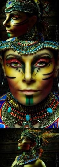 More traditional. Beautiful. Fantasy Make-up, Make Up Designs, Extreme Makeup, Theatrical Makeup, Special Effects Makeup, Fx Makeup, Sfx Makeup