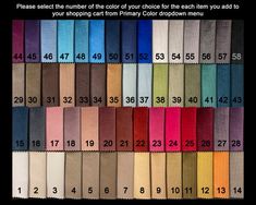 the color chart for this item is very large and has many colors to choose from