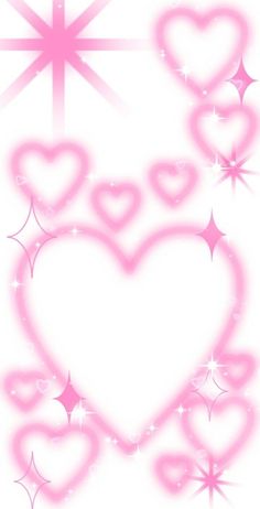 pink hearts and stars are arranged in the shape of a heart