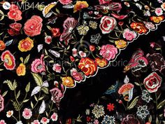 56'' Black Embroidered Georgette Fabric by Yard Indian Embroidery Wedding lehenga Bridal Long Dress Material Party Costumes Sewing Crafting. Indian Fabric, Embroidered Fabric, Floral Dresses Fabric, Dress Material Fabric, Wedding Dresses Fabric, Sewing Fabric. ➤ Fabric Type: Embroidered Fabric ➤ Color: Multicolor Embroidery on Viscose Georgette Fabric. ➤ Code: emb446 ➤ Width: 56 Inches. ➤ Listing for 1 Yard of fabric.  Embroidered Georgette Fabric, you can use this fabric to make dresses, tops, Crafting, Drapery, Home Décor, Outdoor, Quilting, Sewing, General, Upholstery etc. If you purchase more than 1 Yard you will get it in running length, not in pieces. Please note: Any customs charges or local taxes in customers country are the responsibility of the customer. There may be some differe Black Sharara With Floral Embroidery For Reception, Black Bollywood Lehenga With Motifs, Party Black Sharara With Floral Embroidery, Black Sharara With Floral Embroidery For Party, Black Anarkali Lehenga With Motifs, Anarkali Black Lehenga With Motifs, Party Lehenga With Multicolor Embroidery, Festive Black Lehenga With Floral Embroidery, Black Choli With Floral Embroidery For Reception