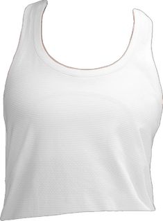 White Lululemon Activewear For Workout, Sporty White Lululemon Activewear, White Sporty Lululemon Activewear, White Lululemon Activewear For Running, Lululemon Functional Summer Top, Functional Tank Sports Bra For Light Sports, Go-dry Tank Top For Training, Functional Lululemon Tops For Summer, White Tank Activewear For Sports