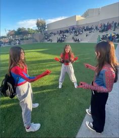 not my pic! Cute Halloween Costumes For Bsf, Halloween Outfits For 3 Best Friends, Halloween Costume Ideas 12-13, Cute Spider Man Costume, Funny Halloween Costumes 3 People, Last Minute Matching Halloween Costumes, Trio Halloween Costumes 2 Girl One Boy, Trio Marvel Costumes