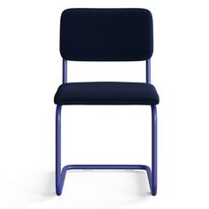 a blue chair on a white background with no people in the room to see it