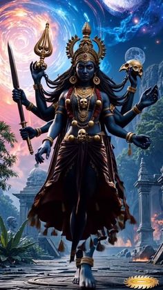 Viral Knowledge Hindi Video, Mahakali Images, Kali Mata Mantra, Photo To Cartoon Photoshop, Maa Shakti, Kali Picture, Kali Mantra, Hindu Statues Goddesses, Vijay Singh