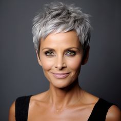 Classic Pixie with Textured Top 1 Short Spiked Hair, Chic Short Haircuts, Funky Short Hair, Short Spiky Hairstyles, Short Silver Hair, Super Short Hair