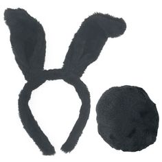 Plush Easter Bunny Ears Headband                Fluffy Black Ears with Black Lining Ears Measure 7" Tall From Headband Wire Inserts In Plush Ears Make Them 100% Pose-able! Fluffy Black Tail Attaches w/ Safety Pin (Included) Tail Measures 4" Across Sized To Fit Most Adults Great For Quick Costumes & Halloween! Bunny Ears Headband Black, Black Bunny Ears, Rabbit Ears Headband, Easter Bunny Ears Headband, Quick Costumes, Bunny Ears Headband, Black Bunny, Easter Bunny Ears, Easter Bunny Plush