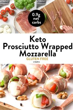 the keto prosciutto wrapped mozzarella is ready to be eaten