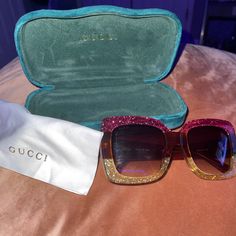 Cute And Fashionable Gucci Frames! Ombr Color With A Splash Of Pink, Orange, And Yellow! Cute For Different Seasons. Especially Cute For Vacation! Size Fits All! Pink Gucci Sunglasses, Gucci Party Sunglasses With Glass Lenses, Elegant Pink Gucci Sunglasses, Designer Multicolor Tinted Sunglasses, Designer Party Sunglasses With Glass Lenses, Designer Pink Sunglasses For Evening, Gucci Luxury Multicolor Sunglasses, Gucci Multicolor Sunglasses, Luxury Multicolor Sunglasses With Mirrored Lenses