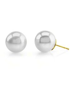 Simplicity and elegance have never made such a perfect combination. A beautiful pair of 12mm White Australian South Sea pearls on elegant white gold stud backings. Finding pearls in this unique South Sea color is very rare and will make a perfect match with one of our elegant white pearl necklaces. The pearl earrings have a 'Very High' grade luster, our highest grade available. Leather Pearl Jewelry, South Sea Pearl Necklace, Sea Earrings, South Sea Pearls Earrings, Single Pearl Necklace, Pearl Engagement Ring, Golden South Sea Pearls, White Gold Studs, Mother Of Pearl Jewelry