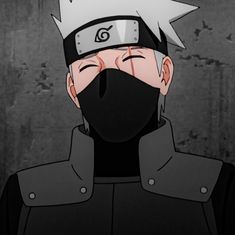 an anime character wearing a black mask and jacket