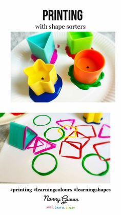 an image of children's art project with shapes and numbers