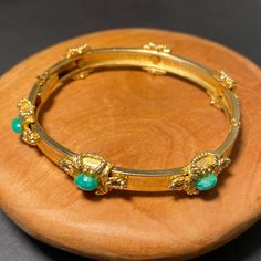 Shows some signs of wear, but overall in good vintage condition. Diameter around 6cm. Vintage Texture, Gold Texture, Bangle Bracelet, Bangle Bracelets, Jewelry Bracelets, Gold Tones, Bangles, Texture, Bracelet