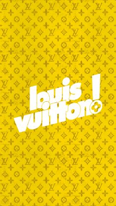 the louis vuitton wallpaper is yellow and white