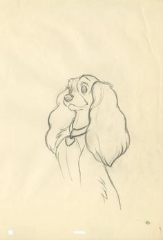 a drawing of lady and the tramp from disney's beauty and the beast