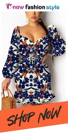 Navy Blue Casual Print Draw String O Neck Dresses Dresses Navy Blue, Hip Dress, Navy Blue Dresses, Red Fashion, Blue Fashion, Dresses Online, Off Shoulder Dress, One Shoulder Dress