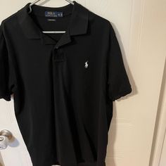 Black, Knit Polo. Never Worn. Good Condition. Casual Black Polo Shirt, Casual Black Polo Collar Top, Classic Black Polo Collar Top, Black Fitted Polo Shirt With Crew Neck, Fitted Black Polo Shirt With Crew Neck, Bday Gift, Black Polo Shirt, Shirts Black, Knit Polo