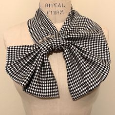 Vintage Design Newly Handmade Houndstooth Scarf Includes Vintage Buttons. Lined In Same Polyester Blend Fabric. Makes A Bow Like Design. Pretty Blankets, Fuzzy Scarf, Red Hat Ladies, Houndstooth Scarf, Button Scarf, Boho Shawl, Checkered Scarf, Tartan Scarf, Purple Scarves