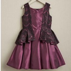 Chasing Fireflies Plum Purple Wine Peplum Eyelet Lace Dress Size Size 9 10 (10) Or 11 12 (12) Gorgeous For Pageant, Jr Junior Bridesmaid, Wedding, Flower Girl, Easter, Recital, Birthday Party, Photo Shoot, Father Daughter Dance E.T.C Why Pay Top $ For Sugar, Tiffany, Ritzee, Little Rosie, Joyfolie, Dollcake, Zoe Ltd. ? Check Out My Other Gowns Baby Frock Design, Cotton Frocks For Kids, Kids Party Wear Dresses, Frock Designs, Kids Dress Collection, Kids Blouse Designs, Chasing Fireflies, Girls Dresses Sewing