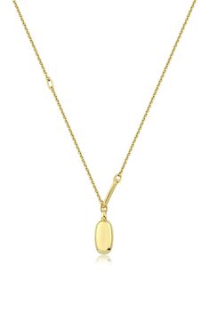 Various link sizes bring modern dimension to this 18-karat-gold necklace centered by a polished pendant. 18k gold Made in Turkey Timeless Necklace With Polished Rectangular Links, Timeless Necklace With Polished Finish And Rectangular Links, Modern Necklace With Rectangular Polished Links, Modern Necklace With Rectangular Links And Polished Finish, Elegant Necklace With Rectangular Pendant And Box Chain, Elegant Necklace With Box Chain And Rectangular Pendant, Square Pendant Necklace In Fine Jewelry Style, Fine Jewelry Square Pendant Necklace With Polished Finish, Modern Polished Chain Necklace As Gift