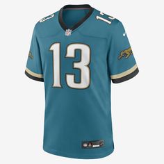 Rep your team and favorite player with the NFL Jacksonville Jaguars Jersey. Proper ventilation and a loose, roomy fit help keep you comfortable on game day. Man Games, Nike Nfl, Jacksonville Jaguars, Football Games, Football Jersey, Football Jerseys, Game Day, Nfl, Mens Shirts