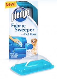 two packages of pedge fabric sweeper for pet hair, one blue and the other white