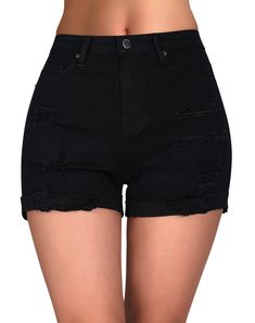 Item No. 786138 roswear ripped denim shorts designed with stretch fabric that hugs your waistline for a seamless fit, which makes you comfortable when you on the move or sitting down Designed to lift and enhance your backside, these butt lifting jean shorts are perfect for showcasing your curves and boosting your confidence The timeless mid-rise design is updated with trendy rips, adding an edgy vibe to your classic denim look, which is sure to turn heads and become a staple in your wardrobe Furnished with rolled hem and ripped detail bring a fashion effect and let you look more extraordinary, which works well with any fitted or flowy tops like tank tops, crop tops, shirts, tees, blouses Ripped Stretch Cotton Shorts, Ripped Stretch Jean Shorts, Ripped High Rise Stretch Shorts, Ripped Stretch High Rise Shorts, Stretch Ripped Cutoff Shorts, High Rise Stretch Ripped Shorts, Stretch High-rise Ripped Shorts, Stretch Ripped Shorts, Distressed Stretch Jean Shorts