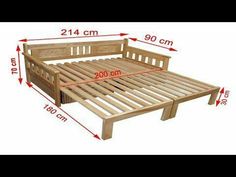 a bed frame with measurements for it