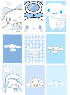 an image of some cute animals in blue and white