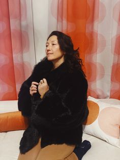 "Women's Vintage American Signature Faux Fur Coat Condition: Excellent Color: Black Minimal Use MADE IN USA Model is 5'6\". Size 6" Black Faux Fur Coat For Workwear, Black Faux Fur Coat For Work, Chic Black Fur Coat For Night Out, Black Faux Fur Outerwear For Work, Black Minimal, Black Faux Fur Coat, Black Faux Fur, Women's Costumes, Faux Fur Coat