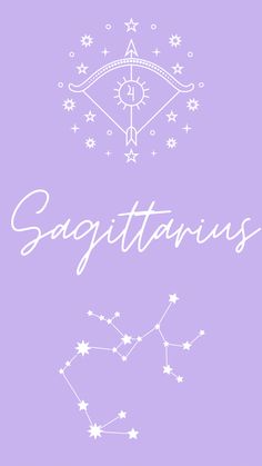 the zodiac sign sagittatus on a purple background with white stars in it