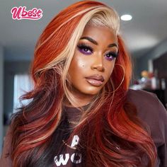 Ombre Ginger Red 613 Colored 13X6 Body Wave Transparent Lace Front Wigs 100％ Human Hair 180％ Density Mixing Hair Color, Micro Braids Hairstyles, Hello Hair, Creative Hair Color, Ombré Hair, Frontal Closure, Colored Hair, Front Lace Wigs Human Hair, Creative Hairstyles