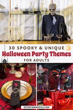 30 Of The Best Halloween Party Themes For Adults Halloween Themed Parties For Adults, Spooky Birthday Party For Adults, Unique Halloween Party Themes, Adults Halloween Party