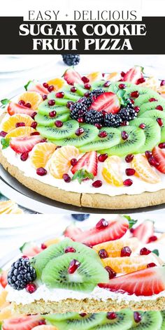 If you're craving something sweet, refreshing, and unique, then this Sugar Cookie Fruit Pizza recipe is for you! It consists of a crisp sugar cookie base that is layered with cream cheese frosting and is topped with a medley of fresh fruits. It is a combination of flavors and textures that will have you coming back for more.