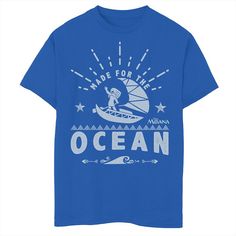 He'll love showing off his style with this Disney's Moana boys' Made For The Ocean Graphic Tee.Â© Disney Crewneck Short sleevesFABRIC & CARE Cotton Machine wash Imported He'll love showing off his style with this Disney's Moana boys' Made For The Ocean Graphic Tee.Â© Disney Disney He'll love showing off his style with this Disney's Moana boys' Made For The Ocean Graphic Tee. Size: Large. Color: Med Blue. Gender: male. Age Group: kids. Material: Cotton Blend. Ocean Graphic, Moana Shirt, Disney Crewneck, Style Inspiration Edgy, Disney Moana, His Style, Disney Disney, How To Show Love, Blue Gender