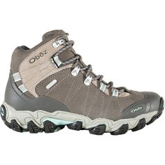 Oboz - Bridger Mid B-Dry Hiking Boot - Women's - Cool Gray Mid-top Walking Shoes With Boost Midsole For Hiking, Breathable Mid-top Functional Hiking Boots, Oboz Hiking Boots Women, Mid-top Hiking Boots With Reinforced Toe, Gore-tex Hiking Boots With Abzorb Midsole, Yellowstone Trip, Hiking Boots Women, Thick Socks, Ankle Support