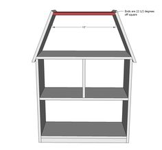 the measurements for an open shelving unit with two shelves and one shelf on each side