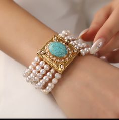 Natural stone pearl and turquoise  ottoman model  All are meticulously handcrafted. If you want to buy it as a gift, it is a really beautiful, special and beautiful bracelet. It is a very old model. Elegant Turquoise Pearl Bracelet For Gift, Gold Round Pearl Bracelet In Bohemian Style, Gold Bohemian Round Pearl Bracelet, Gold Round Bohemian Pearl Bracelet, Gold Bohemian Pearl Bracelet For Wedding, Bohemian Pearl Bracelet With Gemstone For Gift, Bohemian Turquoise Pearl Bracelet For Gift, Bohemian Gemstone Pearl Bracelet As A Gift, Bohemian Gemstone Pearl Bracelet As Gift