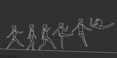 a line drawing of people walking on a tightrope with their hands in each other's pockets