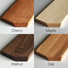 four different types of wood are shown