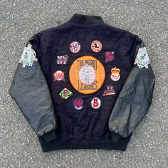 Vintage Negro League Baseball Varsity Patch Jacket. Amazing Piece. Has Some Staining On The Front. Embroidered. Inside Lining Is Good. Patches Are Good. But Of Distressing On The Front As Well. Measures 29.5 Pit To Pit And 31 Length. Compare Measurements Provided With Those Of A Garment That Fits You Well! Please Feel Free To Reach Out With Any Questions/Offers, I Respond Quickly. I Do My Best To Disclose Any Flaws Or Inconsistencies If Present. Shipping Is Almost Always Same/Next Day, The Buyer Will Be Notified Otherwise. I’m Always Willing To Offer Discounts On Purchases Of Multiple Items. @Ants_haul On Instagram For First Looks At New Items Before They Hit The Shop Black Sporty Outerwear With Embroidered Patch, Black Long Sleeve Varsity Jacket With Patchwork, Black Varsity Jacket With Patches For Streetwear, Black Outerwear With Embroidered Graphics And Long Sleeves, Black Long Sleeve Outerwear With Embroidered Patch, Black Long Sleeve Outerwear With Embroidered Graphics, Black Varsity Jacket With Embroidered Patch For Streetwear, Black Patchwork Varsity Jacket For Streetwear, Black Embroidered Varsity Jacket For Streetwear