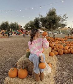 Pumpkin Patch, Pumpkins, A Woman