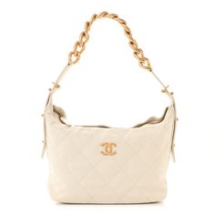 This is an authentic CHANEL Calfskin Quilted Daily Hobo in White.This stylish handbag is crafted of diamond stitched grained calfskin leather in white. The bag features a top leather handle and a gold chain shoulder strap. The topopens to a white fabricinterior with zipper pocket. Designer White Calf Leather Shoulder Bag, White Chic Calf Leather Shoulder Bag, Chic White Calf Leather Shoulder Bag, White Calf Leather Shoulder Bag With Soft Leather, White Everyday Luxury Bag With Handles, White Everyday Luxury Bags With Handles, White Calf Leather Shoulder Bag With Double Handle, White Luxury Everyday Bags With Handles, Designer White Leather Shoulder Bag