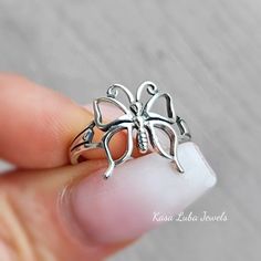 Sterling Silver Butterfly Ring - Gift - Everyday Ring - Celtic jewelry - gifts for her - stamped 925 -  Face Height: 17 mm Metal Matral: Sterling Silver Made with solid sterling silver. If you have any questions, please message us Nickel Free Sterling Silver Rings For Gifts, Unique Sterling Silver Nickel-free Butterfly Ring, Unique Nickel-free Sterling Silver Butterfly Ring, Nickel-free Sterling Silver Butterfly Ring, Handmade Sterling Silver Butterfly Promise Ring, Unique Butterfly Sterling Silver Ring, Unique Nickel-free Butterfly Ring For Gift, Silver Butterfly Jewelry For Birthday, Silver Butterfly Jewelry For Birthdays