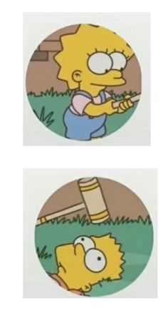 the simpsons character is holding a baseball bat