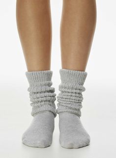 SCRUNCH CREW SOCK Casual Socks, One Size, Casual Solid Color Socks One Size, Casual One-size Socks, Casual One Size Ribbed Socks, Cozy Stretch Cable Knit Socks, Casual Stretch Cable Knit Socks, Cozy One Size Socks, Cozy One Size Mid-calf Socks, Cozy Solid Color Knee-high Socks