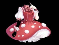 Mushroom Dress, Mushroom Costume, Vestidos Anime, Karakter Disney, Dress Design Drawing